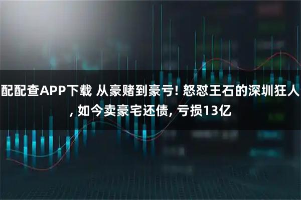 配配查APP下载 从豪赌到豪亏! 怒怼王石的深圳狂人, 如今卖豪宅还债, 亏损13亿